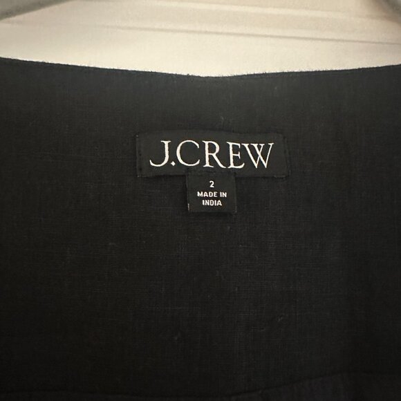 Size 2 J. Crew Scoop-neck linen blend vest in black - Picture 4 of 5